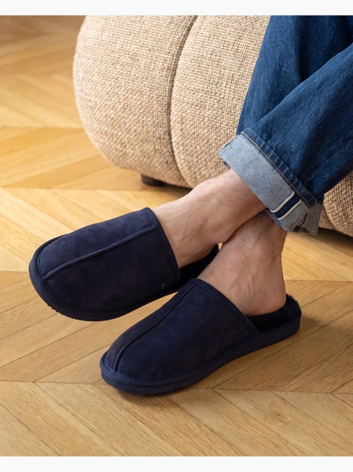 Zapatillas chinelas en cuero con forro de piel sintética hombre isotoner - Kiabi Zapatillas chinelas en cuero con forro de piel sintética hombre isotoner - Kiabi