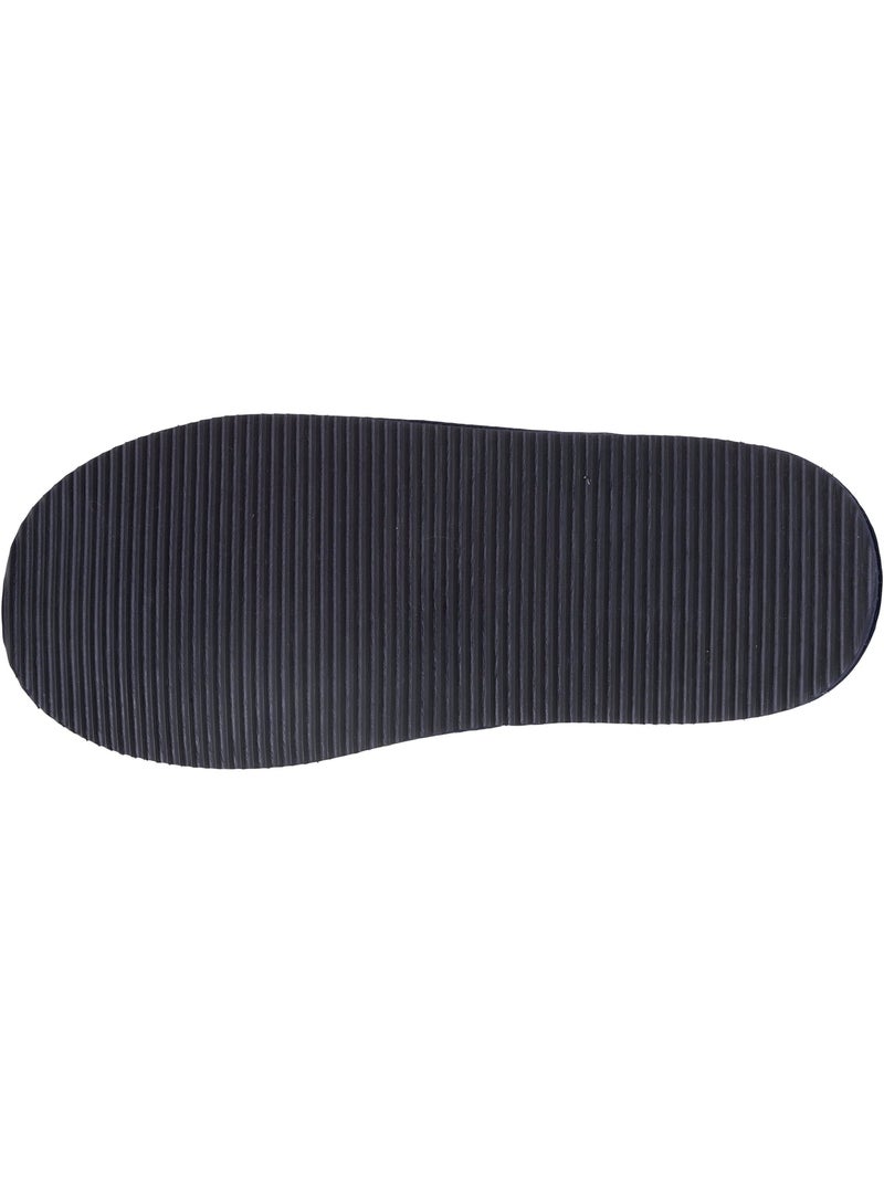 Zapatillas chinelas en cuero con forro de piel sintética hombre isotoner Azul marino - Kiabi