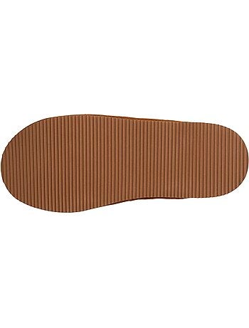 Zapatillas chinelas en cuero con forro de piel sintética hombre isotoner