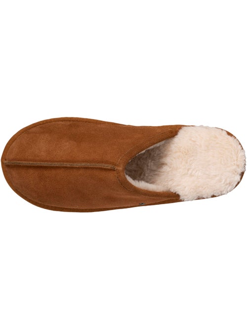 Zapatillas chinelas en cuero con forro de piel sintética hombre isotoner - Kiabi