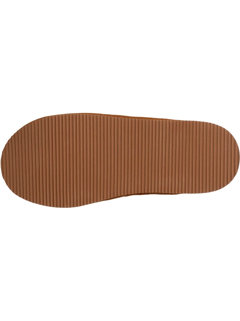 Zapatillas chinelas en cuero con forro de piel sintética hombre isotoner Camel - Kiabi