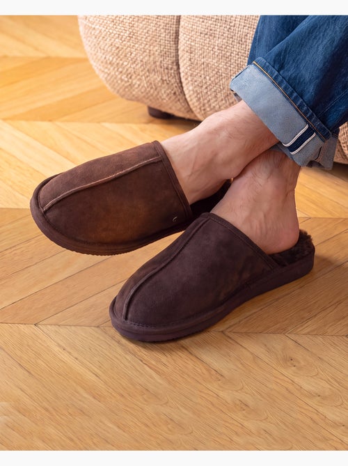 Zapatillas chinelas en cuero con forro de piel sintética hombre isotoner - Kiabi Zapatillas chinelas en cuero con forro de piel sintética hombre isotoner - Kiabi