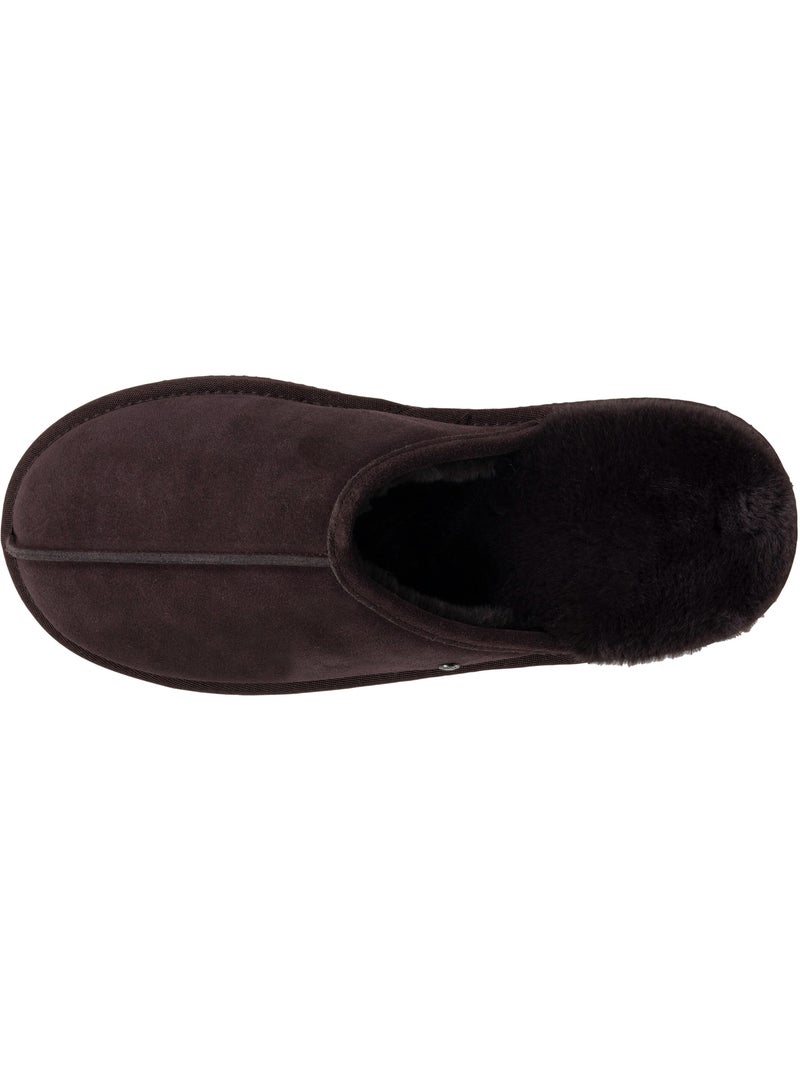Zapatillas chinelas en cuero con forro de piel sintética hombre isotoner Marrón chocolate - Kiabi