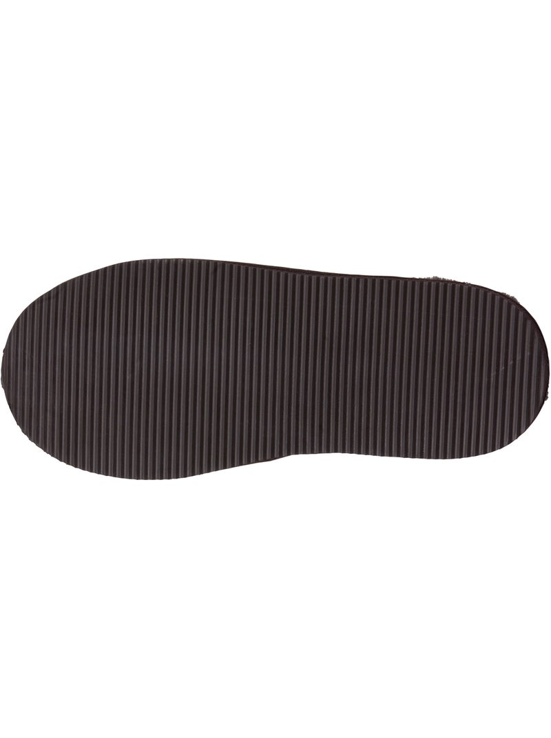 Zapatillas chinelas en cuero con forro de piel sintética hombre isotoner Marrón chocolate - Kiabi