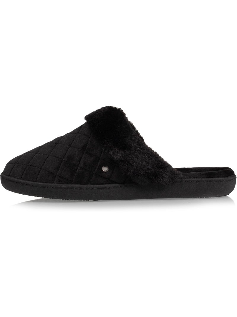 Zapatillas chinelas en microterciopelo acolchado mujer isotoner Negro - Kiabi