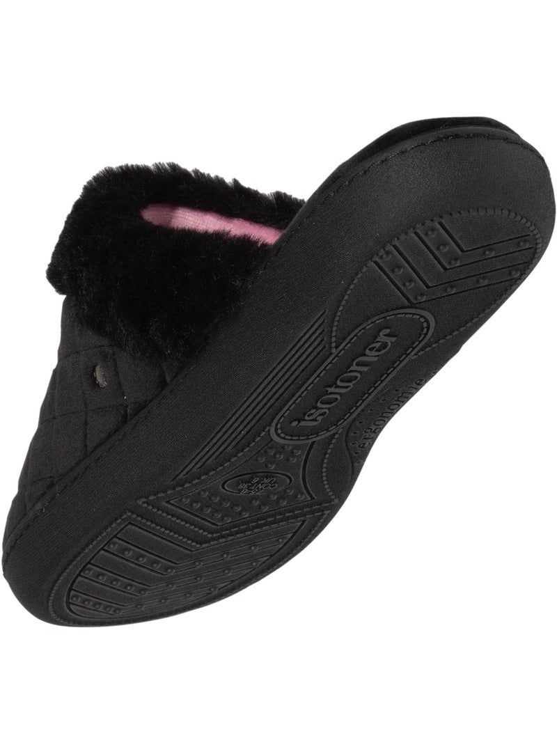 Zapatillas chinelas en microterciopelo acolchado mujer isotoner Negro - Kiabi