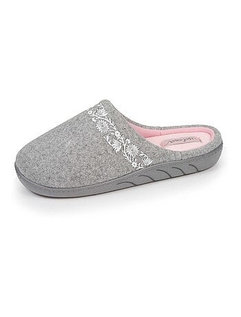 Zapatillas chinelas en tejido polar, plantilla ergonómica niña Isotoner