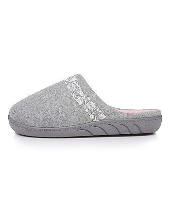 Zapatillas chinelas en tejido polar, plantilla ergonómica niña Isotoner