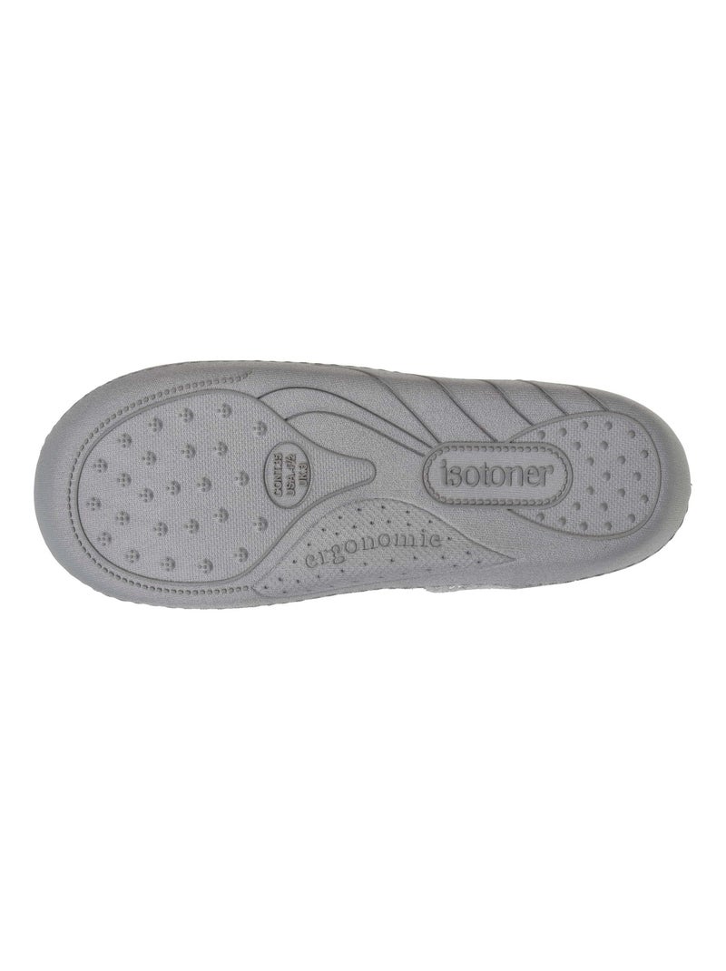 Zapatillas chinelas en tejido polar, plantilla ergonómica niña Isotoner Gris jaspeado - Kiabi