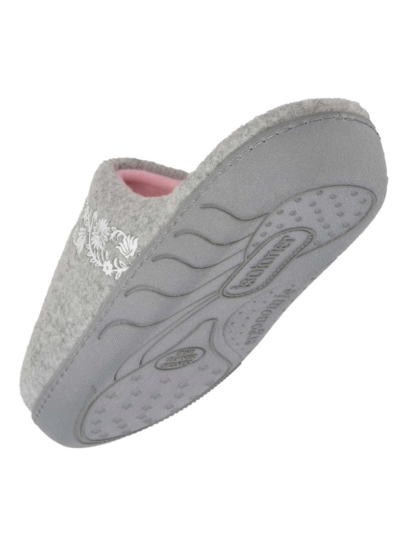 Zapatillas chinelas en tejido polar, plantilla ergonómica niña Isotoner Gris jaspeado - Kiabi