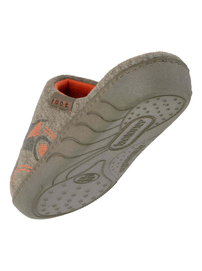 Zapatillas chinelas en tejido polar, plantilla ergonómica niño Isotoner Caqui - Kiabi
