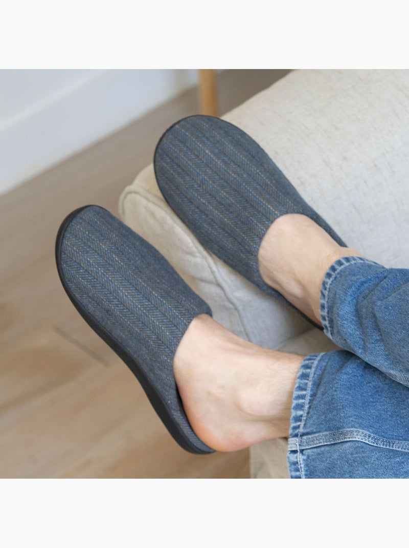 Zapatillas chinelas espuma viscoelástica ultraconfortable y hombre isotoner Azul gris - Kiabi