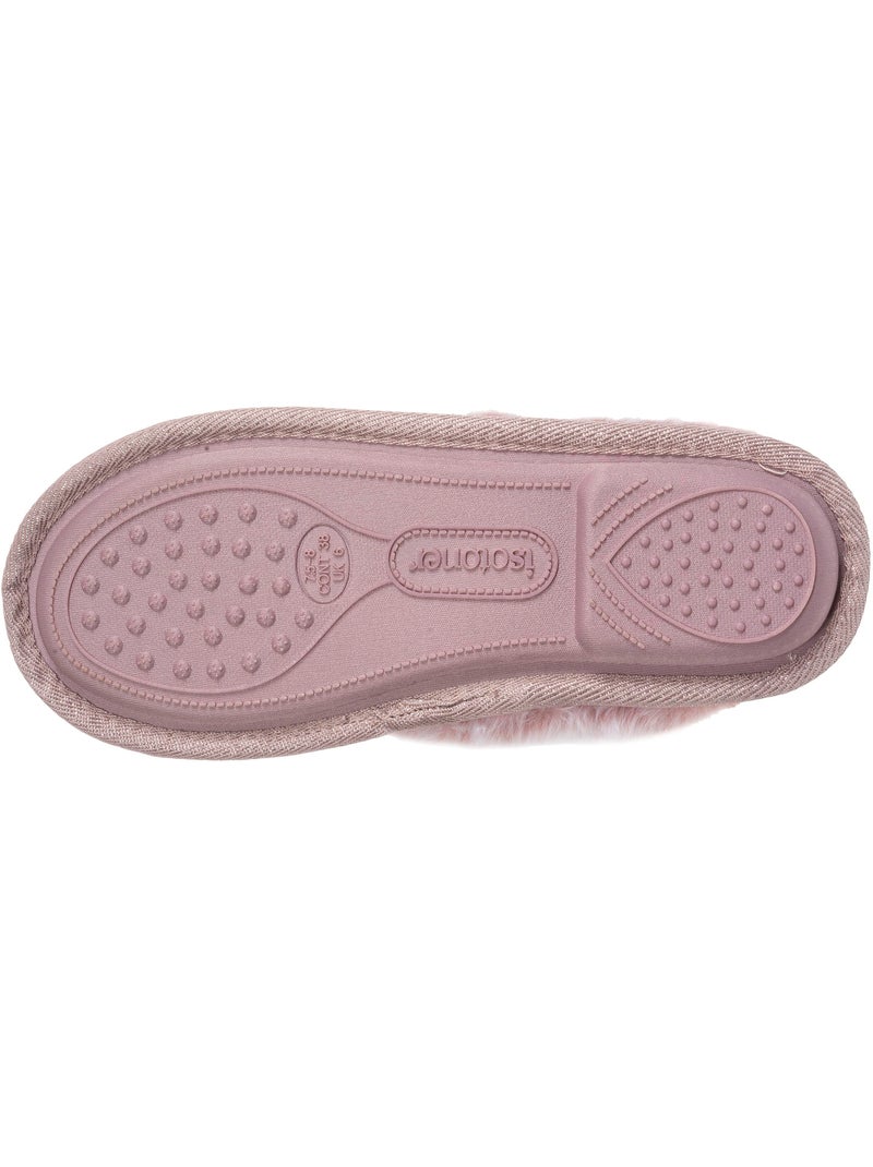 Zapatillas chinelas gato de peluche. Comodidad y suavidad mujer isotoner Azul escarchado - Kiabi