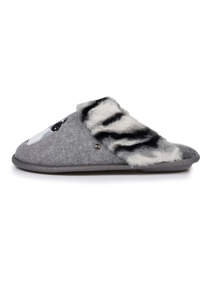 Zapatillas chinelas Gato de peluche. Comodidad y suavidad mujer Isotoner Gris gris - Kiabi