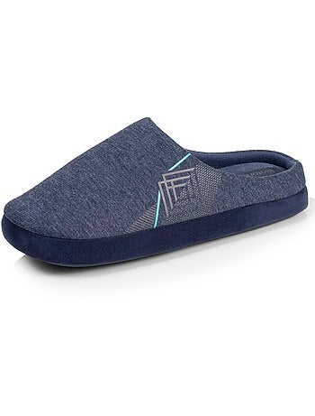 Zapatillas chinelas jersey, suela de goma antideslizante hombre Isotoner