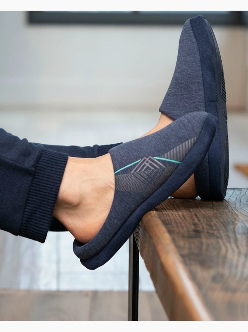 Zapatillas chinelas jersey, suela de goma antideslizante hombre Isotoner Azul marino - Kiabi