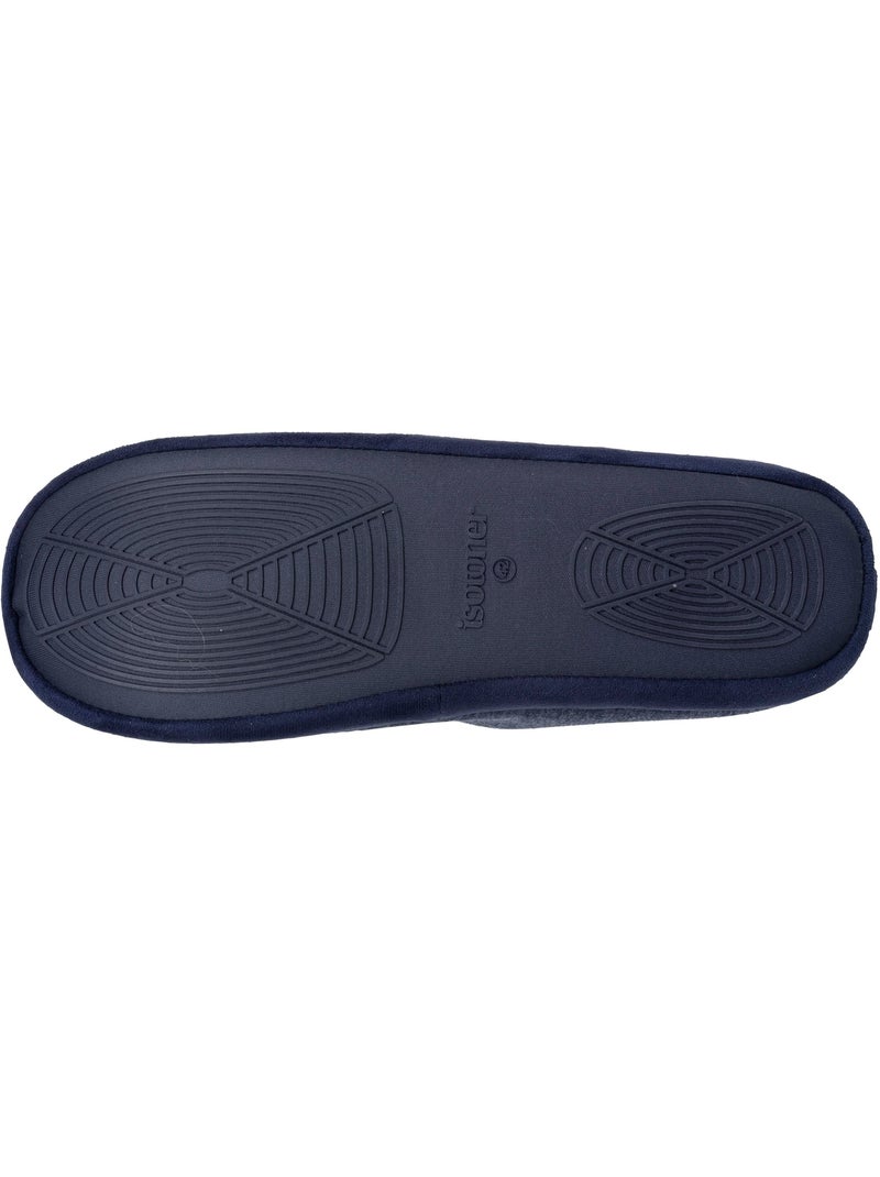 Zapatillas chinelas jersey, suela de goma antideslizante hombre Isotoner Azul marino - Kiabi