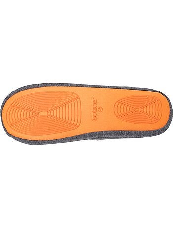 Zapatillas chinelas jersey, suela de goma antideslizante hombre Isotoner