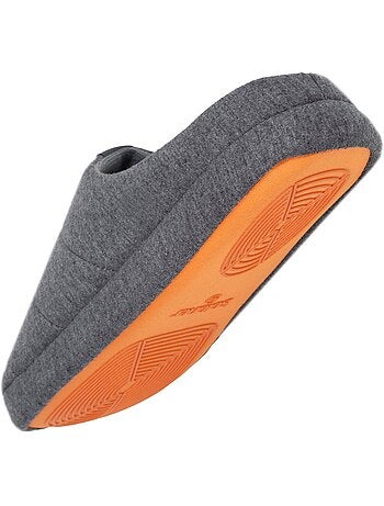 Zapatillas chinelas jersey, suela de goma antideslizante hombre Isotoner