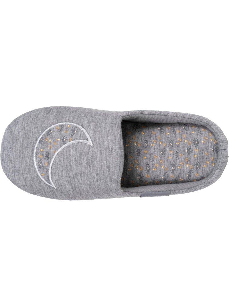 Zapatillas chinelas jersey, suela de goma antideslizante mujer Gris jaspeado - Kiabi