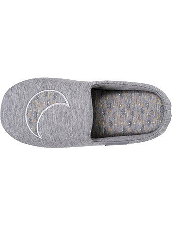 Zapatillas chinelas jersey, suela de goma antideslizante mujer Isotoner