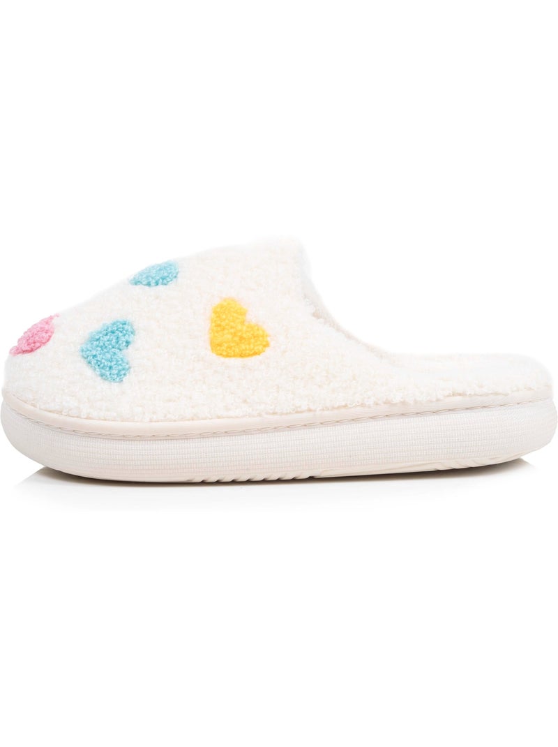 Zapatillas chinelas malla de rizo, suela Bloup Extra Confort niña Isotoner Marfil - Kiabi