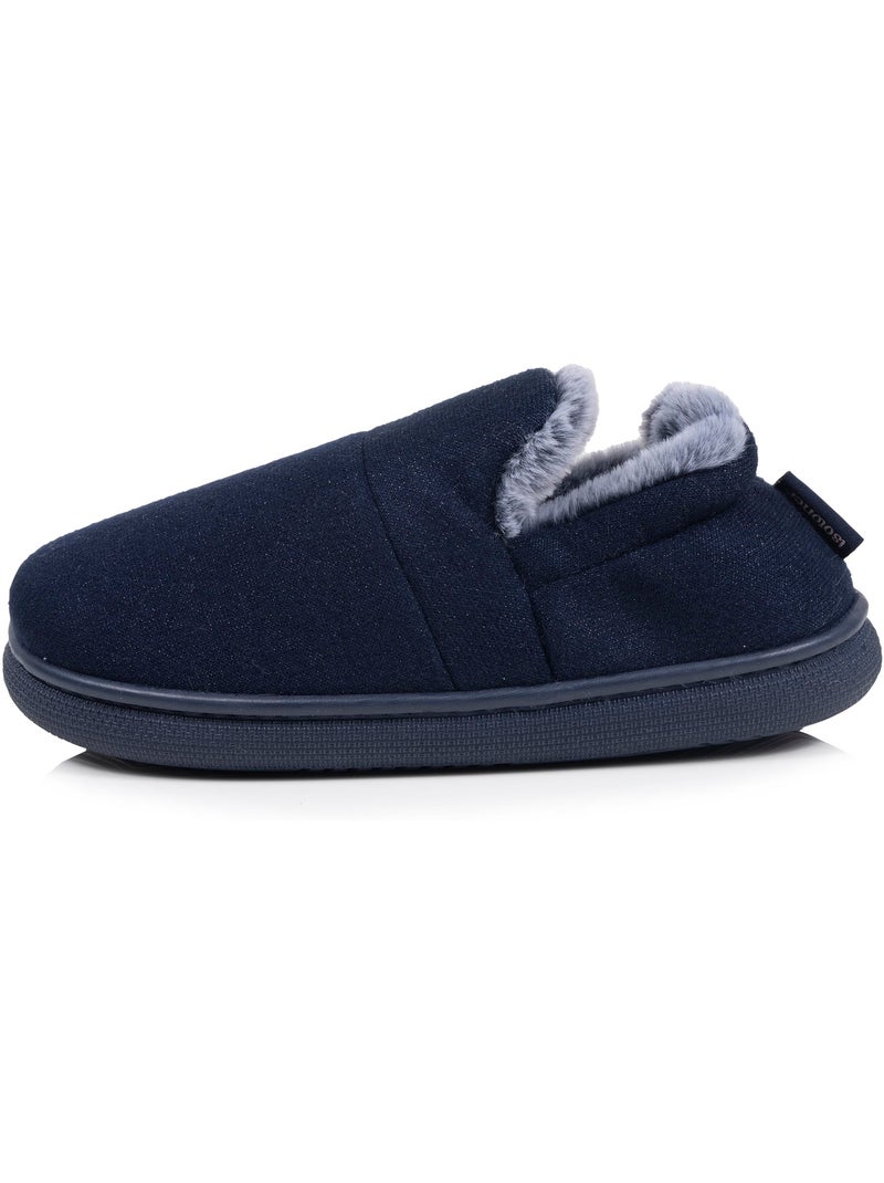 Zapatillas chinelas malla metalizada, suela bloup, máxima mujer isotoner Azul marino - Kiabi