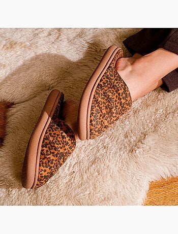 Zapatillas chinelas material de sherpa, suela bloup extra mujer Isotoner