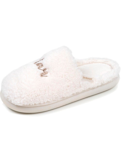 Zapatillas chinelas material de sherpa, suela bloup extra mujer Isotoner - Kiabi