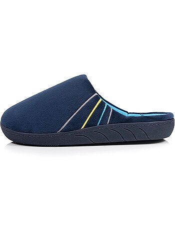 Zapatillas chinelas microvellón azul marino, suela niño Isotoner
