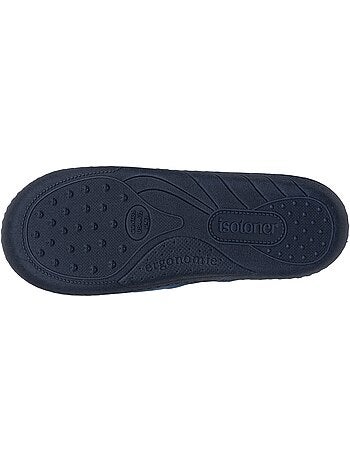 Zapatillas chinelas microvellón azul marino, suela niño Isotoner
