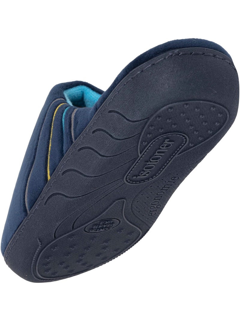 Zapatillas chinelas microvellón azul marino, suela niño Isotoner Azul marino - Kiabi