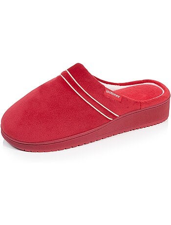 Zapatillas chinelas microvellón, espuma viscoelástica, tacón mujer isotoner