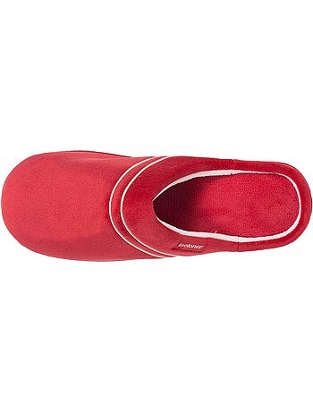 Zapatillas chinelas microvellón, espuma viscoelástica, tacón mujer isotoner