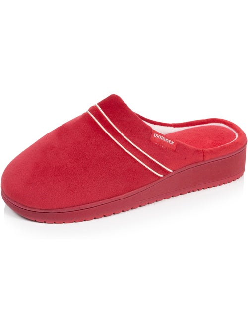 Zapatillas chinelas microvellón, espuma viscoelástica, tacón mujer isotoner - Kiabi