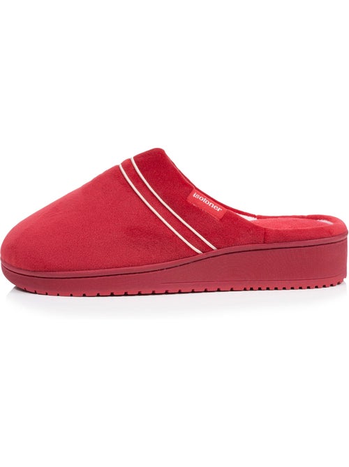 Zapatillas chinelas microvellón, espuma viscoelástica, tacón mujer isotoner - Kiabi
