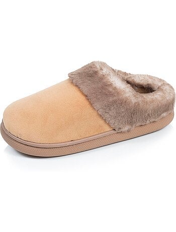 Zapatillas chinelas microvellón, suela «bloup», extra cómodo mujer isotoner