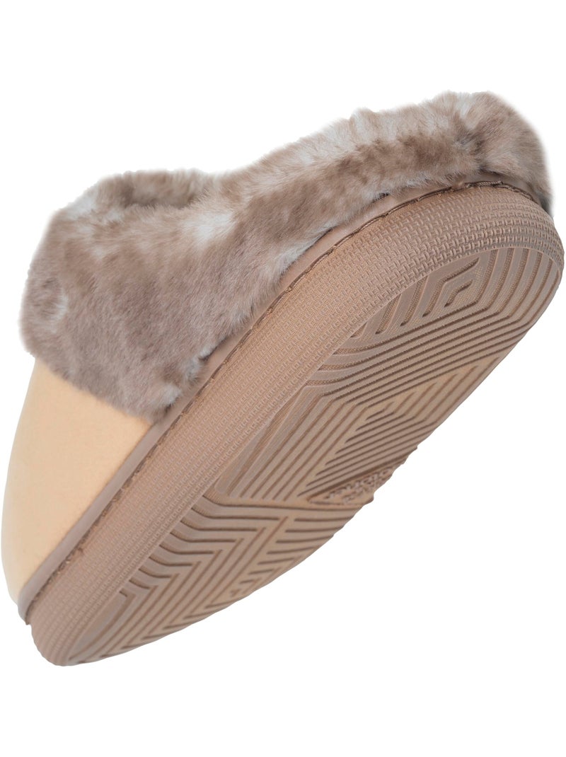 Zapatillas chinelas microvellón, suela «bloup», extra cómodo mujer isotoner Camel - Kiabi