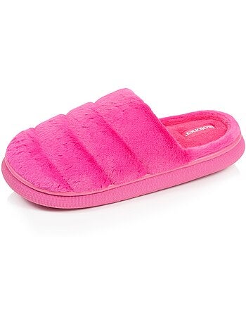 Zapatillas chinelas microvellón, suela «bloup», extra cómodo mujer isotoner