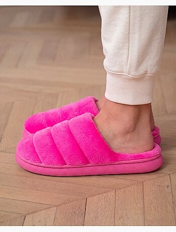 Zapatillas chinelas microvellón, suela «bloup», extra cómodo mujer isotoner