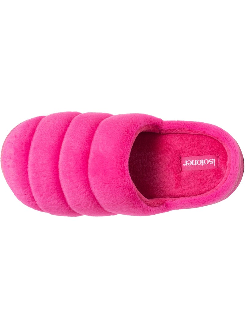 Zapatillas chinelas microvellón, suela «bloup», extra cómodo mujer isotoner Rosa fucsia - Kiabi