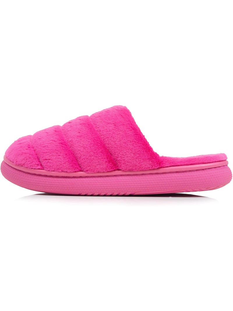 Zapatillas chinelas microvellón, suela «bloup», extra cómodo mujer isotoner Rosa fucsia - Kiabi