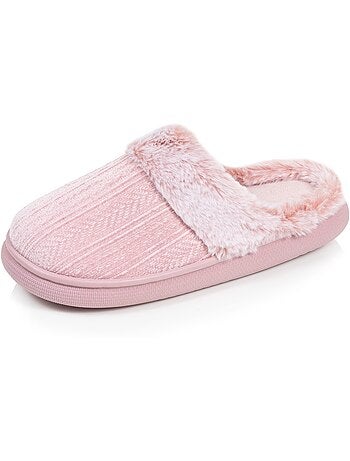 Zapatillas chinelas microvellón, suela «bloup», extra cómodo mujer isotoner