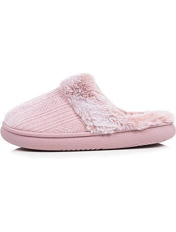 Zapatillas chinelas microvellón, suela «bloup», extra cómodo mujer isotoner