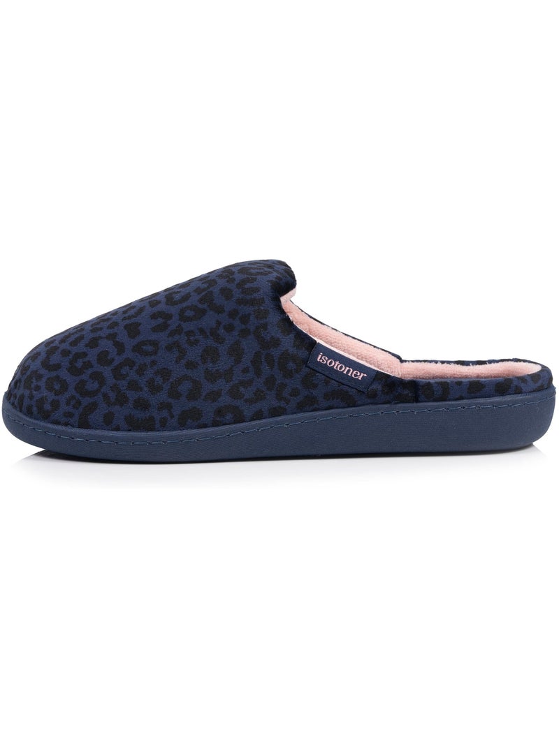 Zapatillas chinelas microvellón, suela ergonómica, espuma mujer isotoner Azul marino - Kiabi