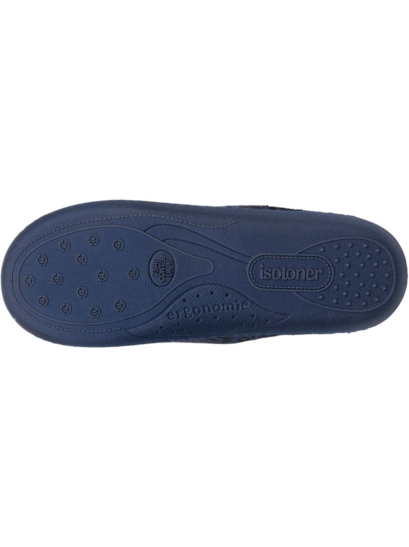 Zapatillas chinelas microvellón, suela ergonómica, espuma mujer isotoner Azul marino - Kiabi