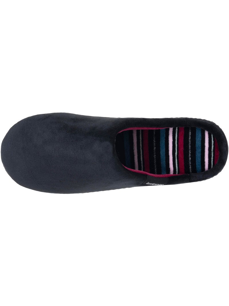 Zapatillas chinelas microvellón, suela ergonómica, espuma mujer Isotoner Negro - Kiabi