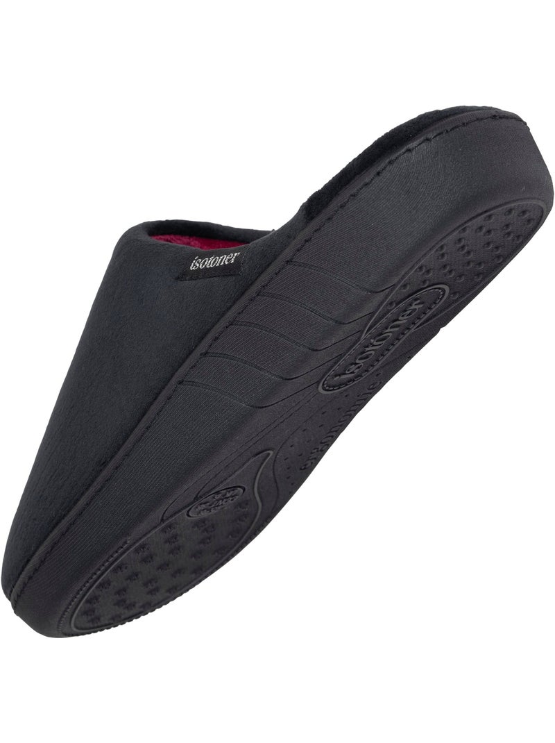 Zapatillas chinelas microvellón, suela ergonómica, espuma mujer Isotoner Negro - Kiabi