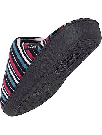 Zapatillas chinelas microvellón, suela ergonómica, espuma mujer Isotoner
