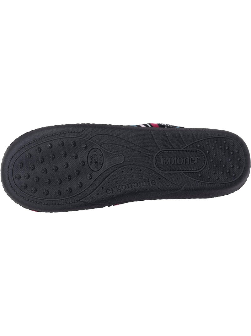 Zapatillas chinelas microvellón, suela ergonómica, espuma mujer Isotoner Negro Rosa oscuro Gris - Kiabi